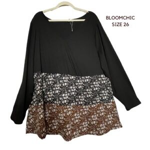 Bloomchic Size 26 Women’s Top- A Blend of Comfort and Style! P2P:26” L:33” NWOT
